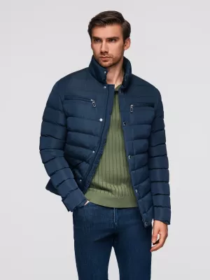 Pánská bunda OMBRE OM-JALP-0260 NAVY BLUE