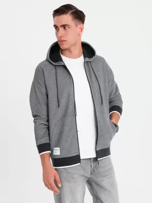 Pánská mikina OMBRE OM-SSZP-0210 GREY/BLACK
