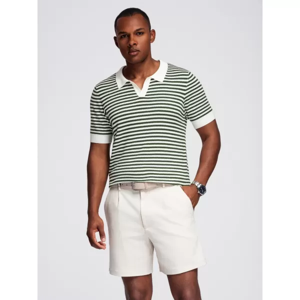  Pánské polo triko OMBRE OM-POSS-0161 WHITE AND OLIVE 