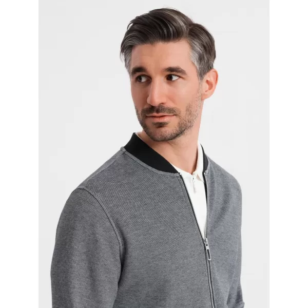  Pánská mikina OMBRE OM-SSZP-0210 BLACK/GREY 