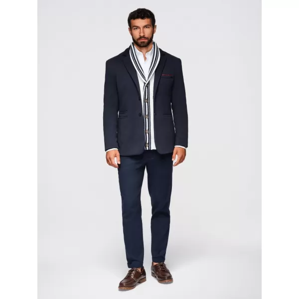  Pánské sako OMBRE OM-BLZB-0100 NAVY BLUE 