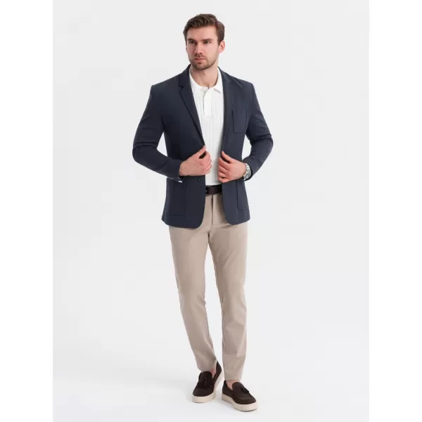  Pánské sako OMBRE OM-BLZB-0101 NAVY BLUE 