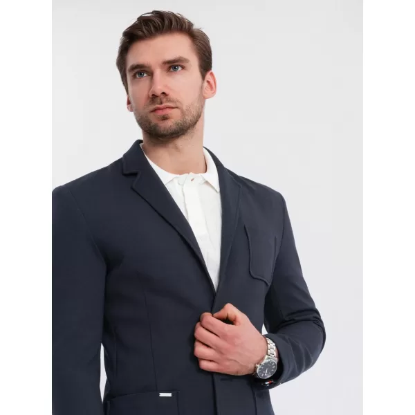  Pánské sako OMBRE OM-BLZB-0101 NAVY BLUE 