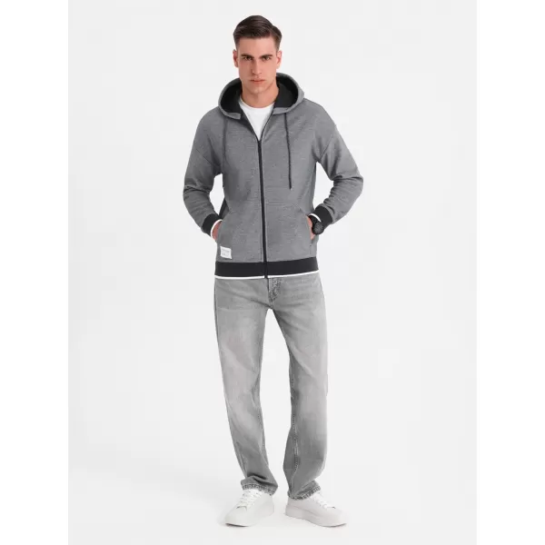 Pánská mikina OMBRE OM-SSZP-0210 GREY/BLACK 