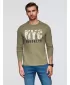 Pánské triko OMBRE OM-LSPT-0131 OLIVE