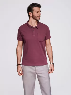 Pánské triko s límečkem OMBRE OM-POWS-0142 MAROON