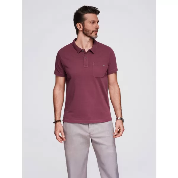  Pánské triko s límečkem OMBRE OM-POWS-0142 MAROON 