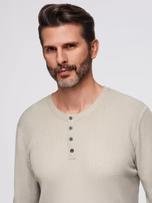 Pánský svetr OMBRE OM-SWSW-0182 BEIGE