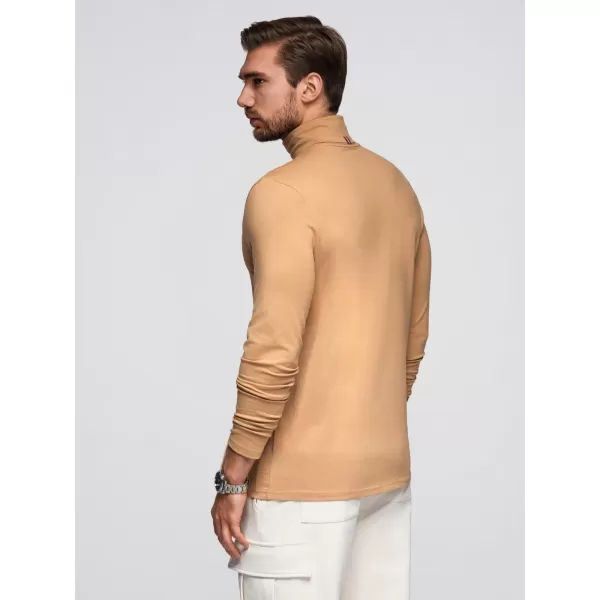  Pánské triko OMBRE OM-LSCL-0130 LIGHT BROWN 