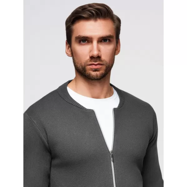  Pánský svetr OMBRE OM-SWZS-0146 GRAPHITE 