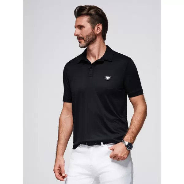  Pánské triko s límečkem OMBRE OM-POSS-0150 BLACK 
