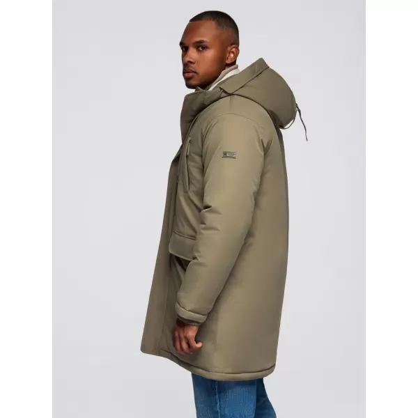  Pánský kabát OMBRE OM-JAPJ-0313 OLIVE 