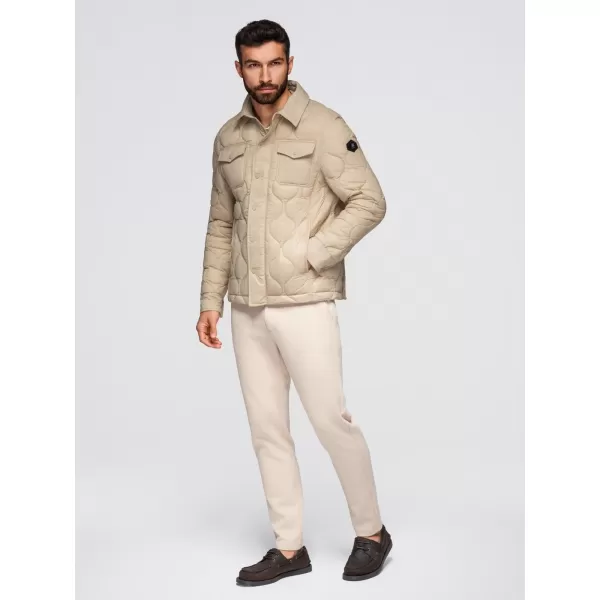  Pánská bunda OMBRE OM-JALP-0215 BEIGE 