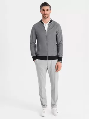 Pánská mikina OMBRE OM-SSZP-0210 BLACK/GREY