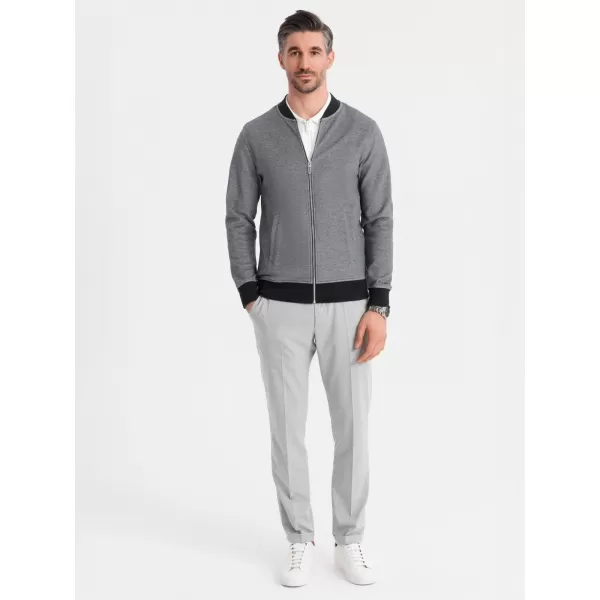  Pánská mikina OMBRE OM-SSZP-0210 BLACK/GREY 