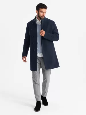 Pánský kabát OMBRE OM-COWC-0141 NAVY BLUE