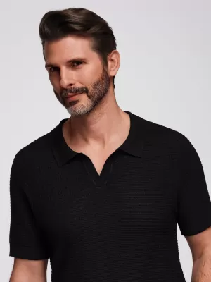 Pánské polo triko OMBRE OM-POSS-0157 BLACK
