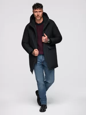 Pánský kabát OMBRE OM-JAPJ-0313 BLACK