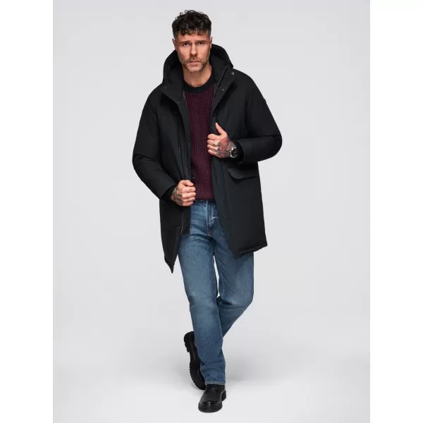  Pánský kabát OMBRE OM-JAPJ-0313 BLACK 