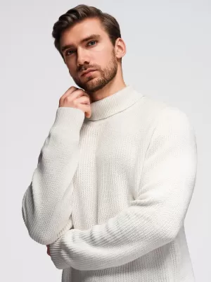 Pánský svetr OMBRE OM-SWTN-0162 WHITE