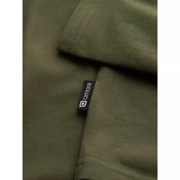  Pánské triko OMBRE OM-LSCL-0130 DARK OLIVE GREEN 