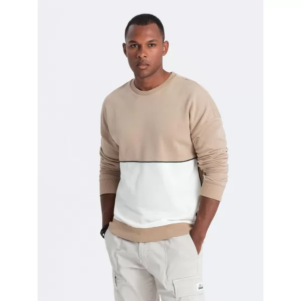  Pánská mikina OMBRE B1673 BEIGE 