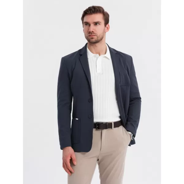  Pánské sako OMBRE OM-BLZB-0101 NAVY BLUE 