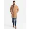 Pánský kabát OMBRE OM-COWC-0141 LIGHT BROWN