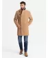 Pánský kabát OMBRE OM-COWC-0141 LIGHT BROWN
