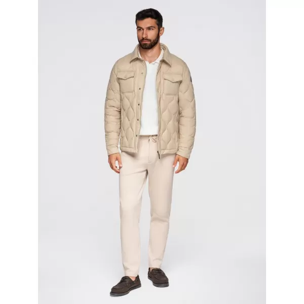  Pánská bunda OMBRE OM-JALP-0215 BEIGE 