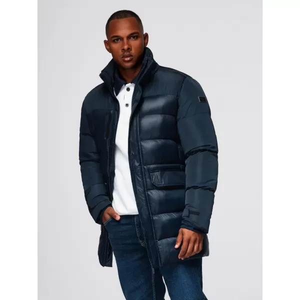  Pánský kabát OMBRE OM-JALJ-0266 NAVY BLUE 