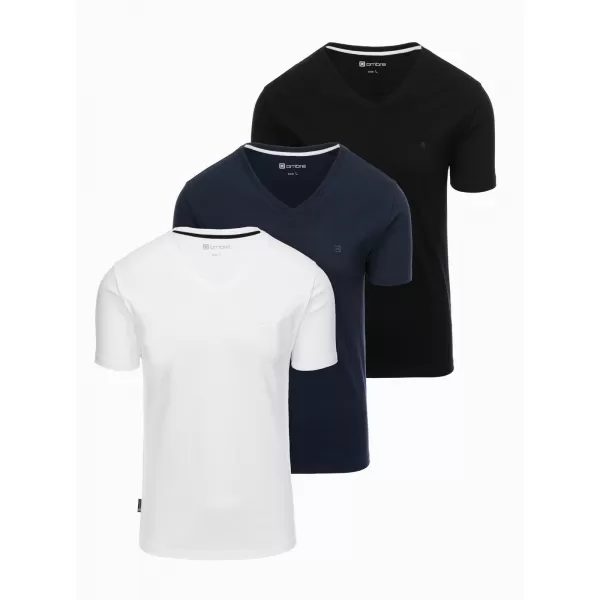  Pánský set košilí OMBRE Z100 MIX WHITE/NAVY/BLACK 