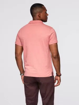 Pánské triko s límečkem OMBRE OM-POWS-0142 PINK