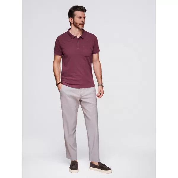  Pánské triko s límečkem OMBRE OM-POWS-0142 MAROON 