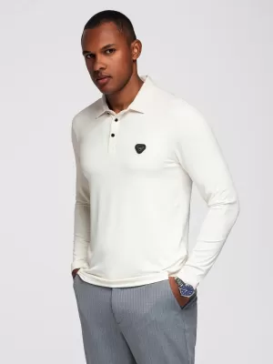 Pánské triko s límečkem OMBRE OM-POLS-0139 CREAM