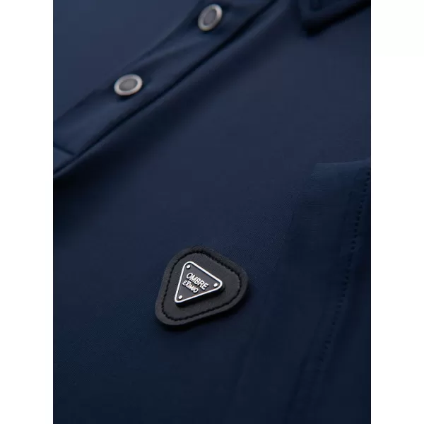  Pánské triko s límečkem OMBRE OM-POSS-0150 NAVY BLUE 