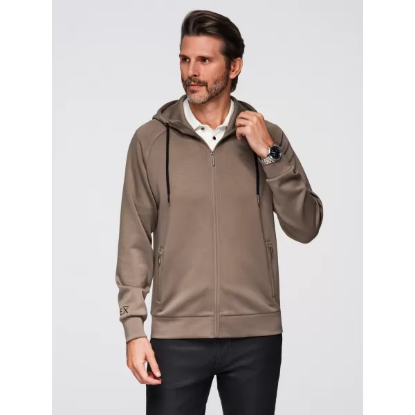 Pánská mikina OMBRE OM-SSZP-0216 GRAY-BROWN 