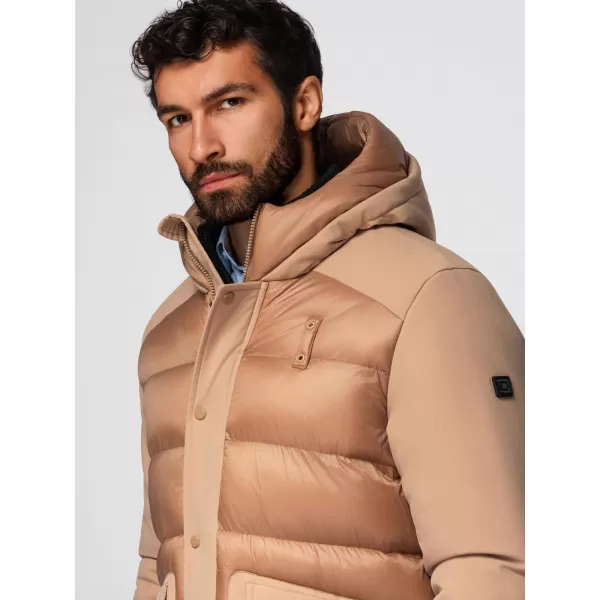  Pánský kabát OMBRE OM-JALJ-0308 BEIGE 