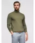 Pánské triko OMBRE OM-LSCL-0130 DARK OLIVE GREEN