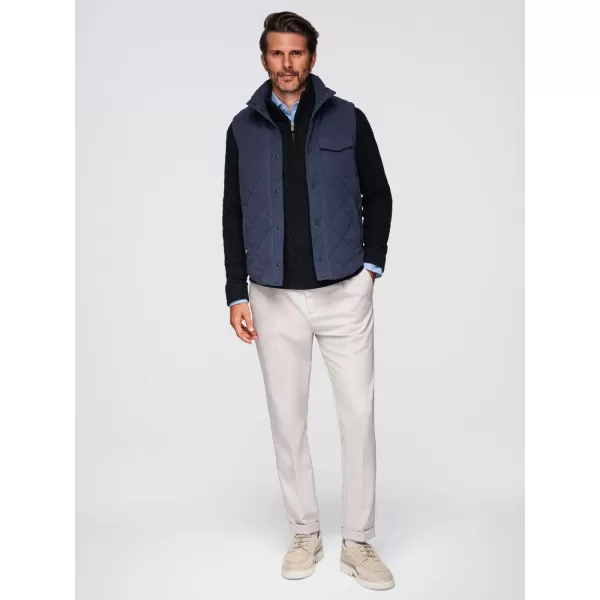  Pánská vesta OMBRE OM-JAVJ-0277 NAVY BLUE 