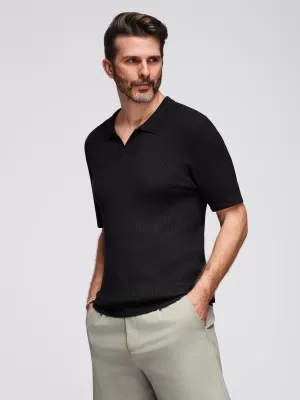 Pánské polo triko OMBRE OM-POSS-0160 BLACK