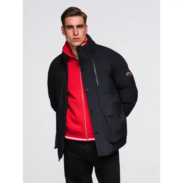  Pánská zimní bunda OMBRE OM-JAHP-0306 BLACK 