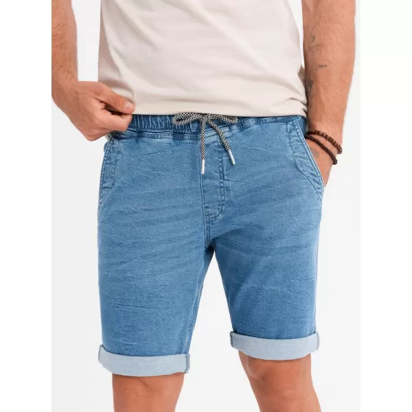  Pánské kraťasy OMBRE OM-SRDS-0161 LIGHT BLUE 