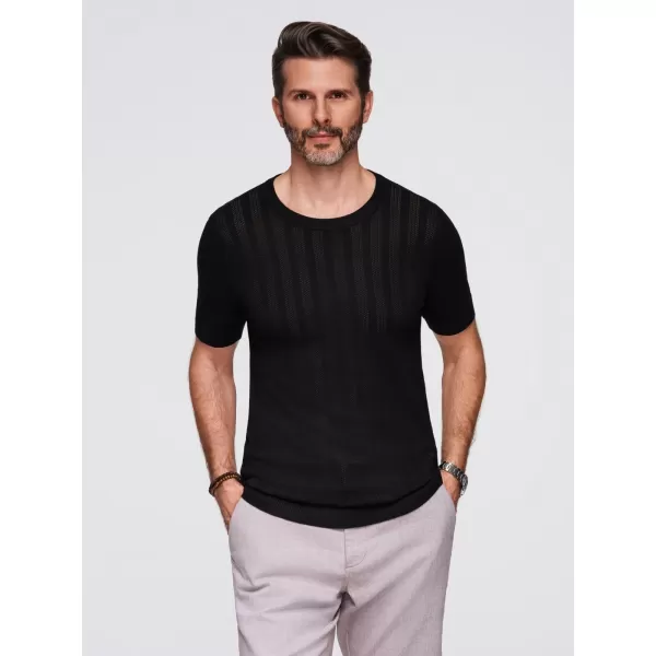  Pánský svetr OMBRE OM-TSCT-0251 BLACK 