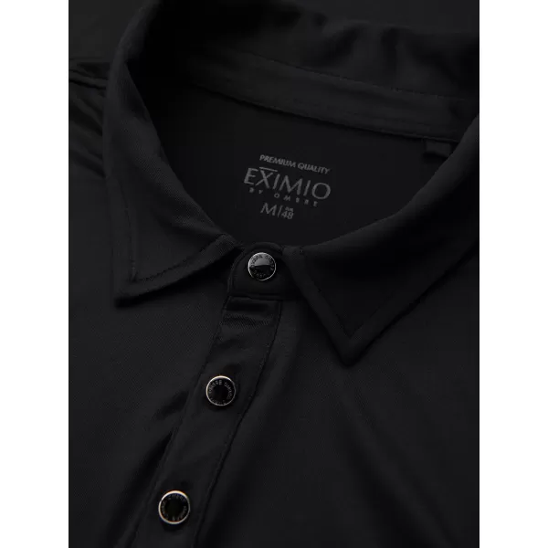  Pánské triko s límečkem OMBRE OM-POLS-0139 BLACK 