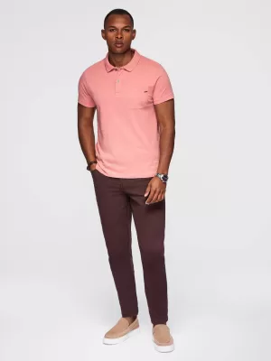 Pánské triko s límečkem OMBRE OM-POWS-0142 PINK