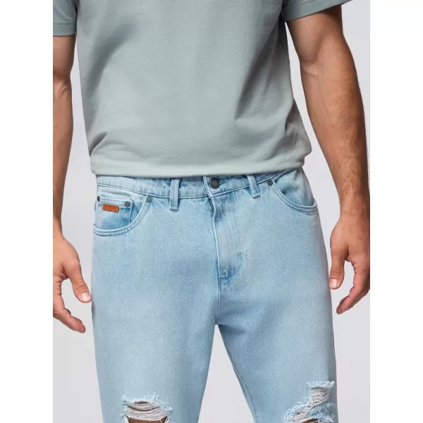  Pánské kalhoty OMBRE OM-PADP-0250 LIGHT BLUE 