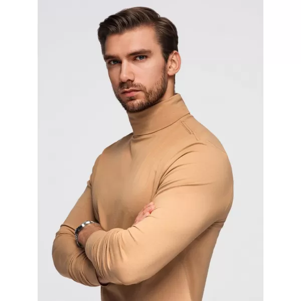  Pánské triko OMBRE OM-LSCL-0130 LIGHT BROWN 