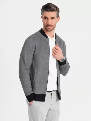 Pánská mikina OMBRE OM-SSZP-0210 BLACK/GREY
