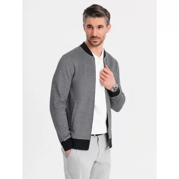  Pánská mikina OMBRE OM-SSZP-0210 BLACK/GREY 